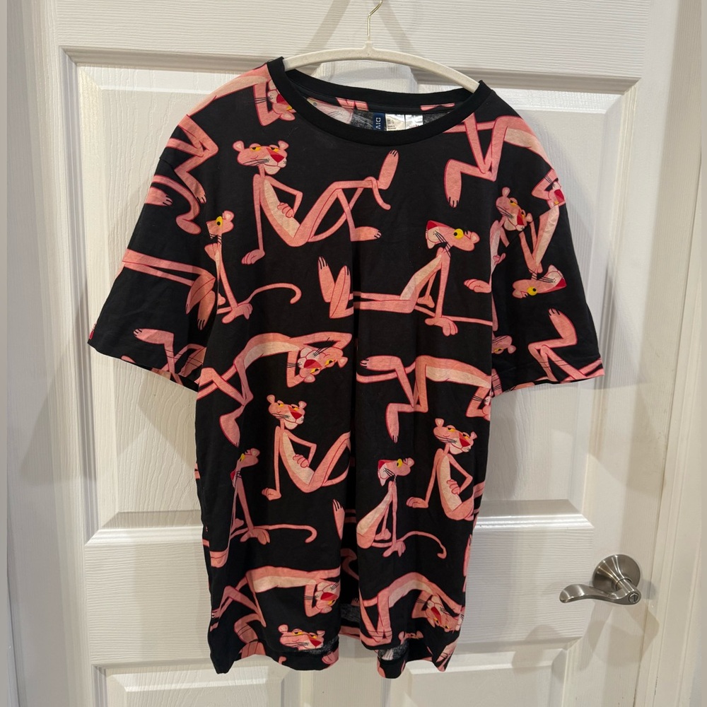 H&M Black Tee with Pink Graphic